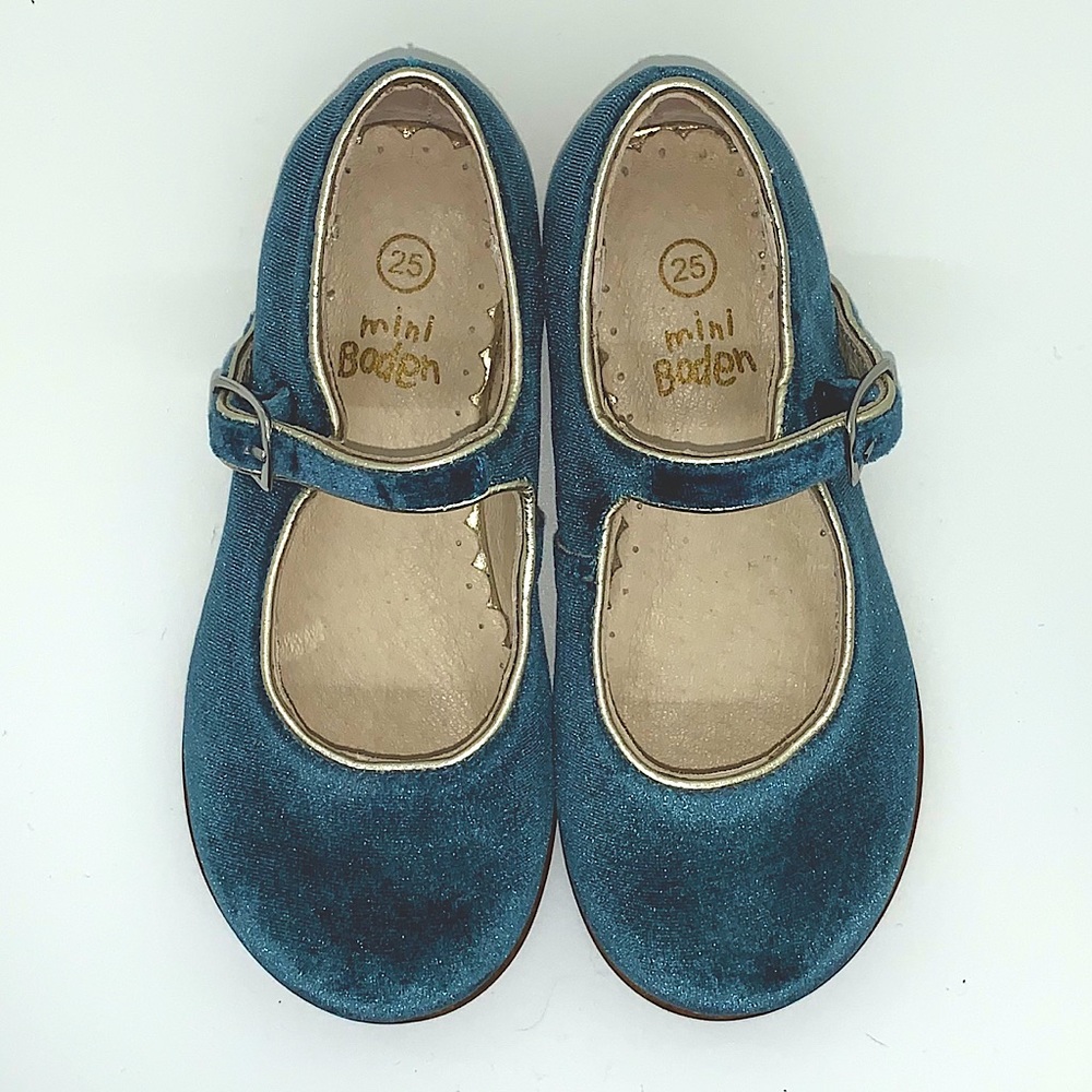 Mini Boden Blue Velvet Shoes, Size 25 (9 US)